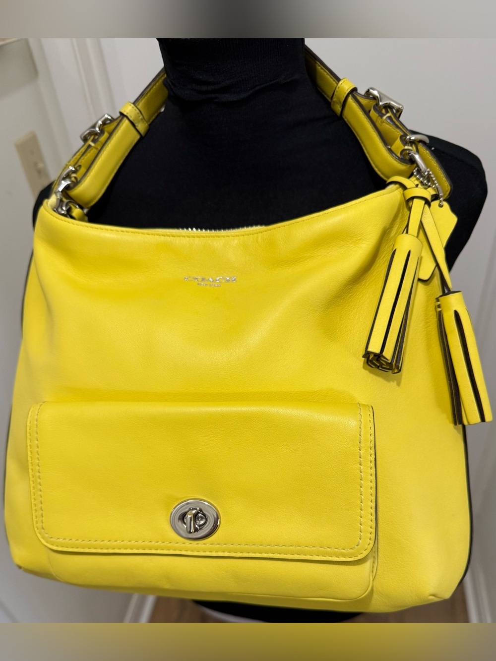 COACH Legacy Leather
Courtenay Hobo Shoulder bag, turnlock 22381 Yellow